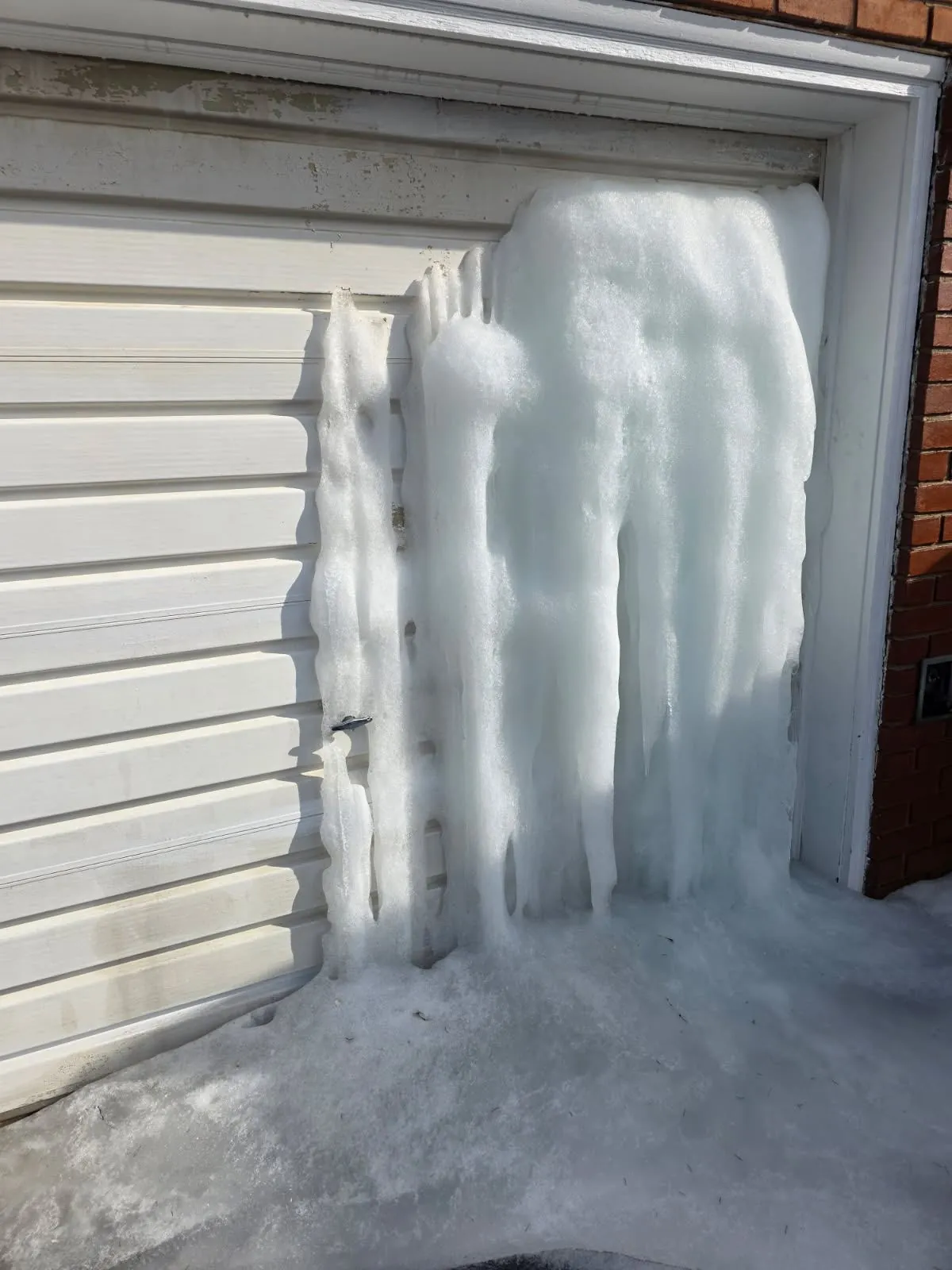 Frozen pipe damage from a hose bib in Hampstead, Carroll County, MD