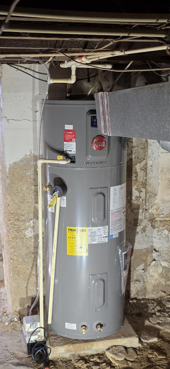 Leaking electric water heater in Westminster MD before replacement